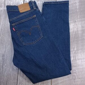 Levis Womens Big E Wedgie Jeans Size 27 Premium Ankle Fit Indigo Blue Denim